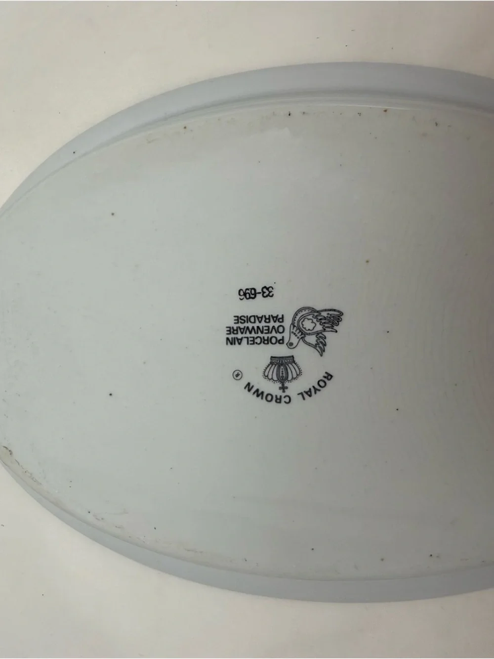 Royal Crown Paradise Porcelain Casserole Dish Birds Floral VTG 33-696 Ovenware